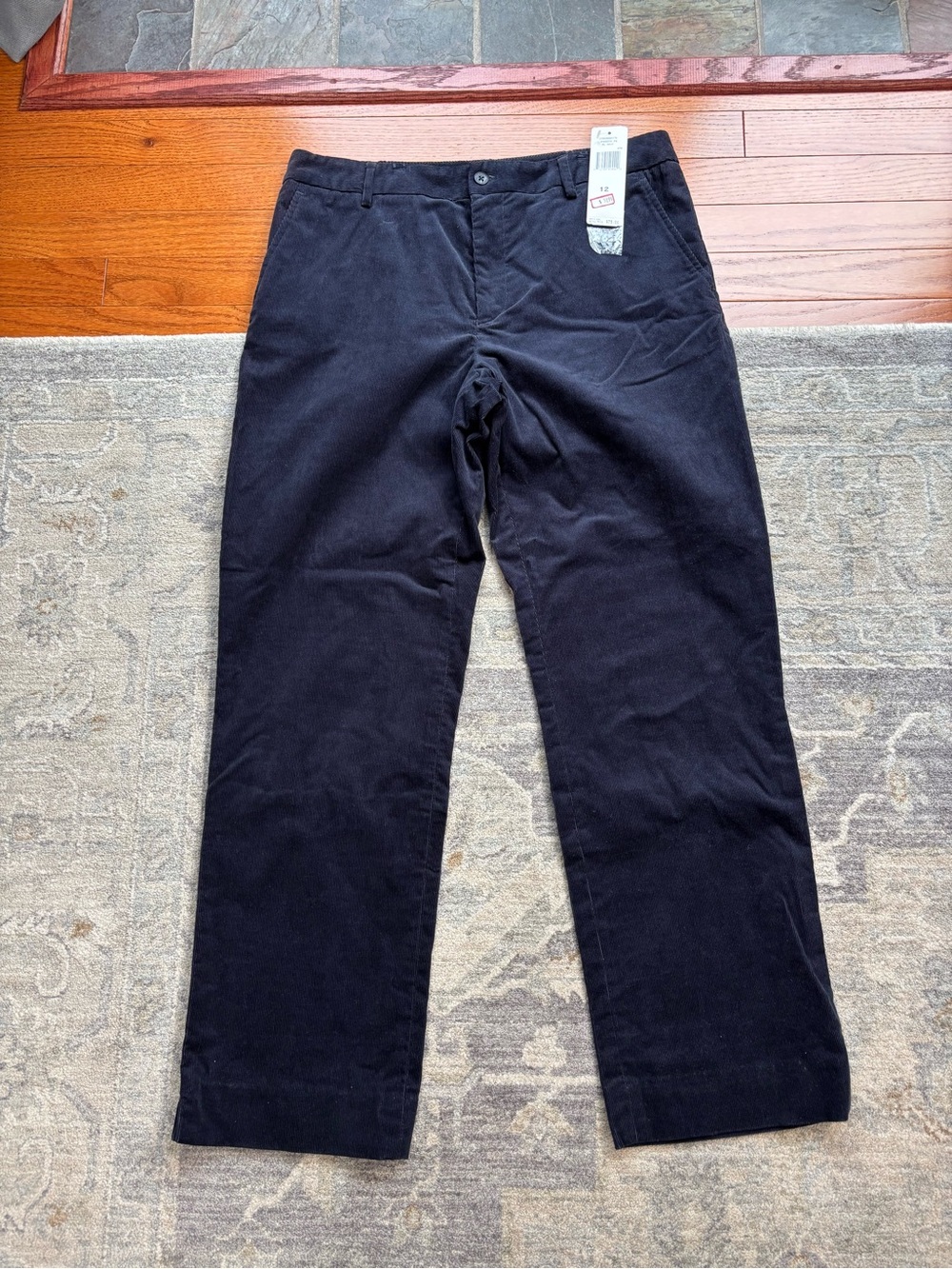 Lauren Ralph Lauren Corduroy Pants Navy Blue Straight Leg Size 12 NWT